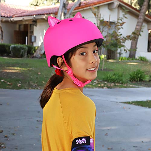 Krash! Bright Meow LED Pink Youth 8+ Helmet - Thumbnail 4