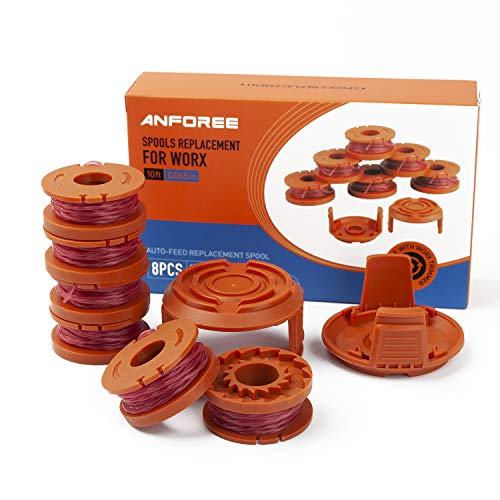 anforee Line String Trimmer Auto Edger Spools Replacement Compatible for Worx Weed Eater Trimmer Line Refills 10ft 0.065 inch
