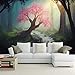 Produktbild Wasserfall Pink Trees 3D Wallpaper,Wohnzimmer TV Wand Schlafzimmer-200Cmx140Cm