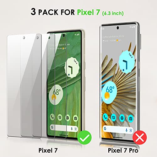 Akcoo [3 Pack] Pixel 7 Screen Protector Tempered Glass, [Easy Application] [Fingerprint Sensor Compatible][Case Friendly] Screenguard For Google 7 5G 6.3 Inch #TOP1