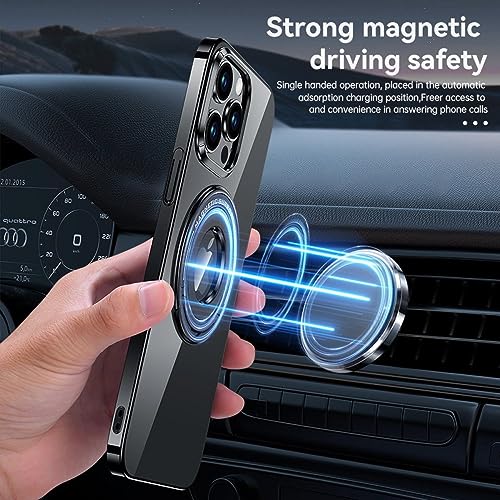 Coque de support magnétique en placage de luxe pour iPhone 14 Pro rigide - 5