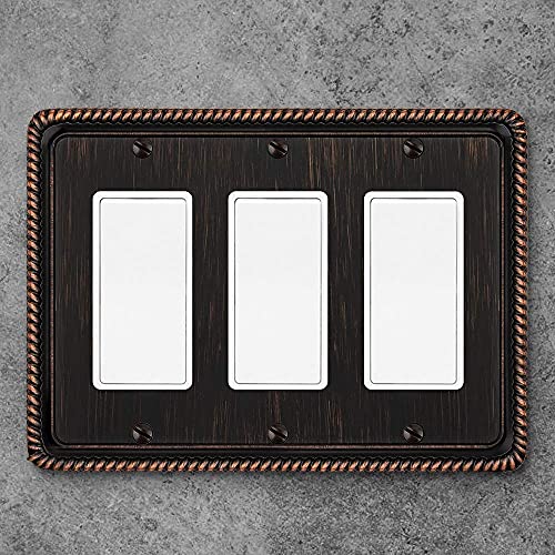 Henne Bery Rope Edge Decorative Wall Plate Switch Plate Outlet Cover (Triple Decorator, Aged Bronze) by Henne Bery - Image 4