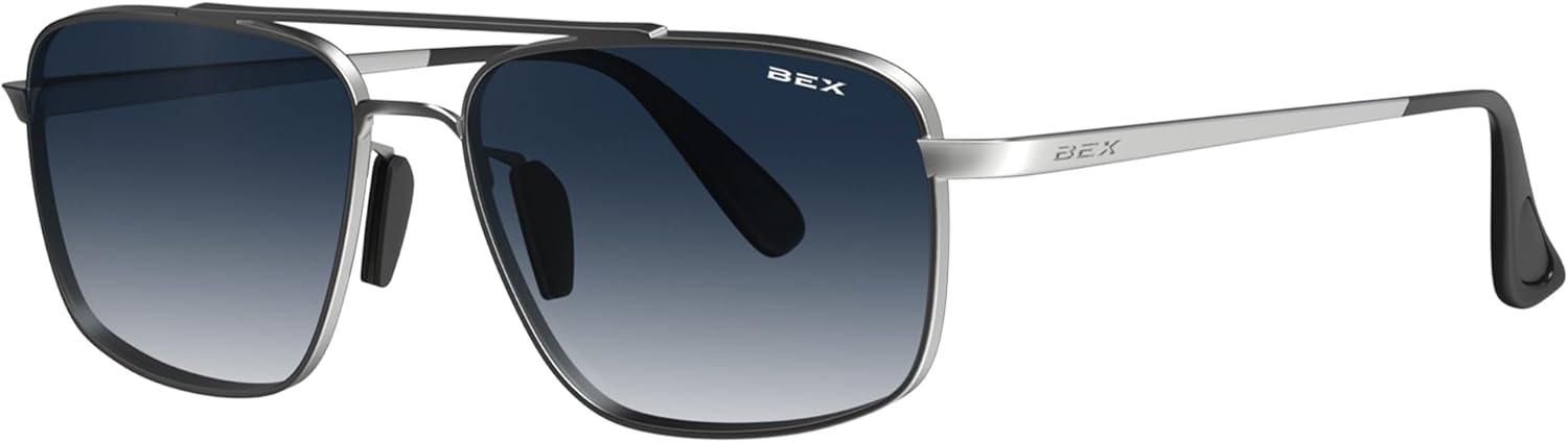 BEX Accel Sunglasses - Unisex Aviators with Polarized Lenses for High-speed Activities & Racing - Includes Case & Tools
