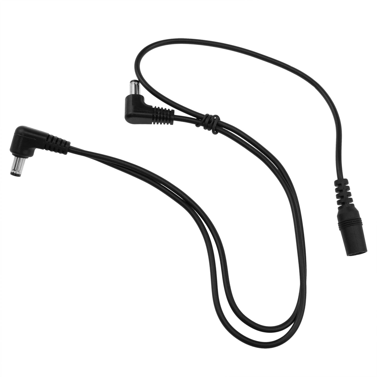 PIYANYO 1 to 2 Way Daisy Chain Cable Guitar Effects Pedal Power Separation Cable Adapter 9V Power Cord Black 1pcs