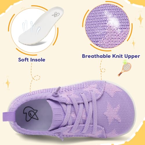 Image of LeIsfIt Toddler Shoes Girls Boys Wide Shoes Kids Zero Drop Minimalist Sneakers Barefoot Slip on Tennis Sneakers