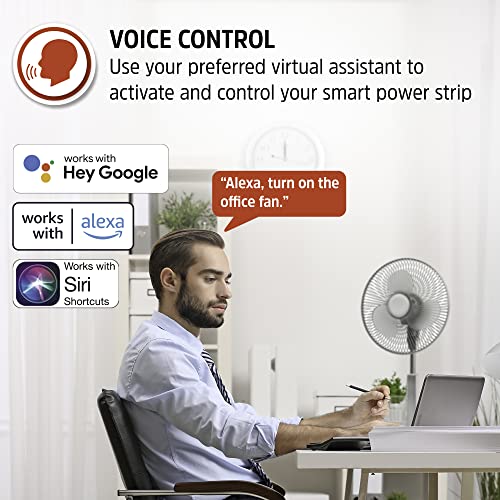 Image of Energizer Smart Wi-Fi 4 Outlet 2 USB Power Strip, 1,200 Joules, Powers 4 Separate Items, Charge Compatible Devices, Compatible with Alexa /Siri /Google Assistant