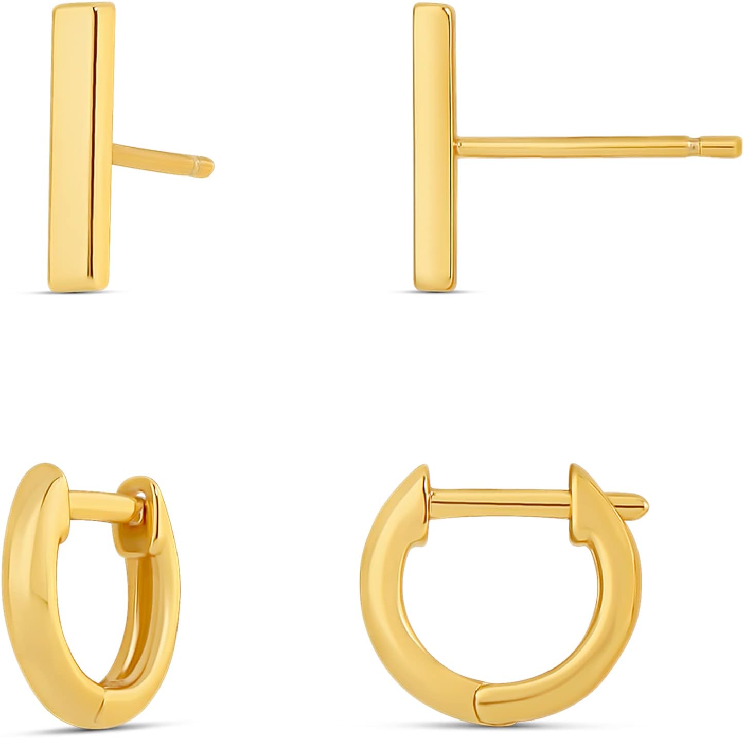 Amazon Essentials 14K Gold or Sterling Silver Stud...