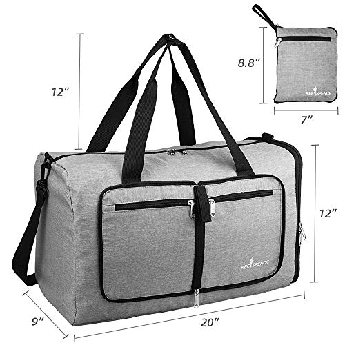 Gym Duffle Bag, with Shoe Compartment and Wet Pocket for Women Swim Sports Travel Gym Bag, 19.3 inch (Grey)