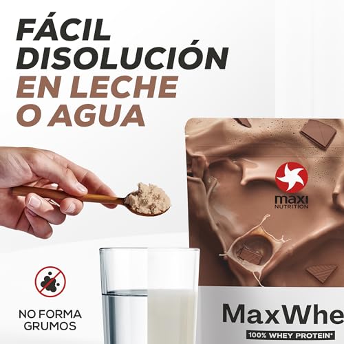 MaxiNutrition 100% Whey Premium-Proteinpulver Chocolate 420g, ohne künstliche Aromen, Eiweißpulver aus 100% Molke, ergibt 14 Protein-Shakes à 23g Eiweiß, low carb, inkl. Vitamin B6, Made in Germany