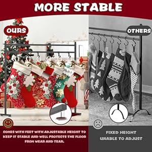 Freestanding Christmas Stocking Holder Stand with 8 Hook, Heavy Duty Metal Christmas Stocking Stand for Floor, Holiday Decor Hanger Display for Home, Display Window, Living Room Freestanding Christmas Stocking Holder Stand with 8 Hook Heavy Duty Metal Christmas Stocking Stand for Floor Holiday Decor Hanger Display for Home Display Window Living Room