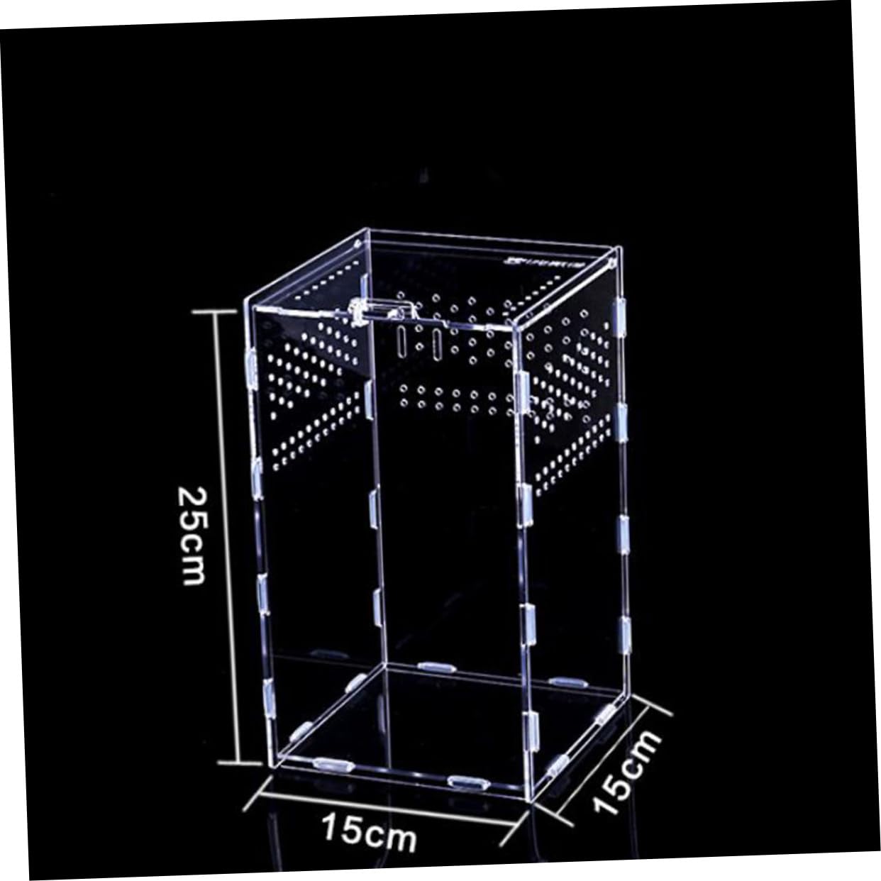 Toyvian Caja de Cría para Reptiles y Insectos de Acrílico Transparente Orificios Ventilados, Tapa Extraíble y Fácil Limpieza, Adecuado para Terrario Doméstico y Cría, Arañas o Isópodos