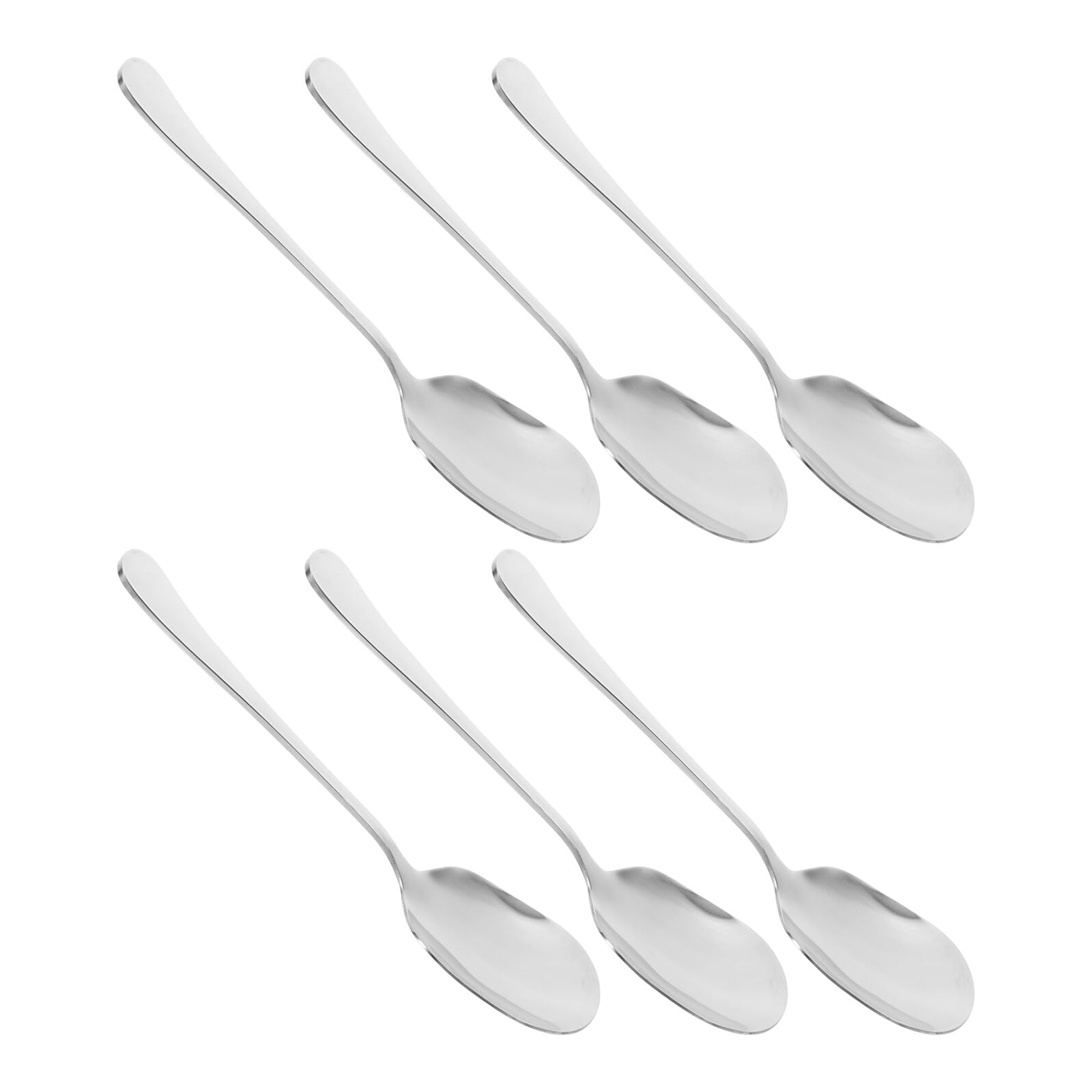 VALICLUD 6pezzi Cucchiai da Portata in Acciaio Inox Grande Utensili per Feste Famiglia Cucchiai da Minestra Rotondi da Cena Posate Metallo Lucidato Lavabili in Lavastoviglie