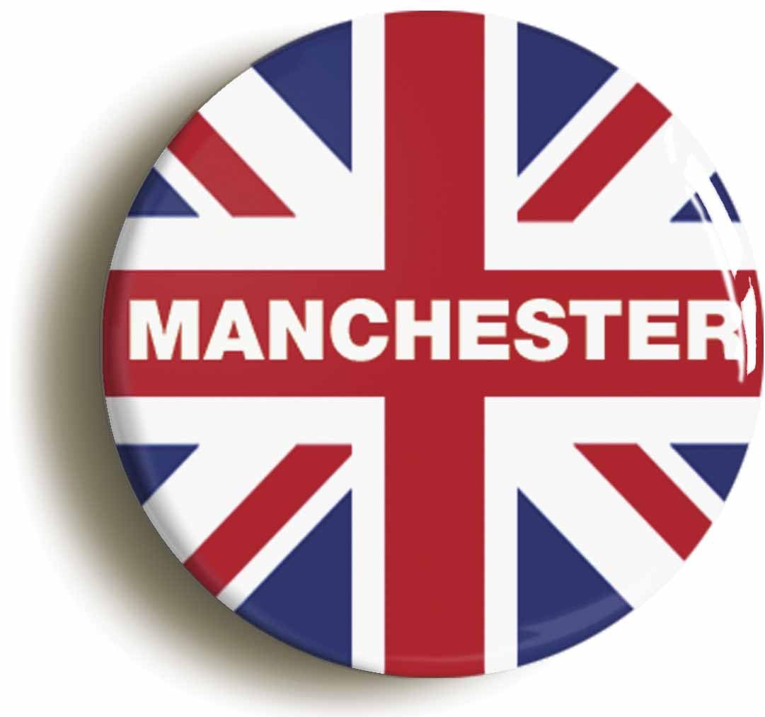 Manchester Union Jack Fridge Magnet (Circular 2inch / 50mm Diameter)