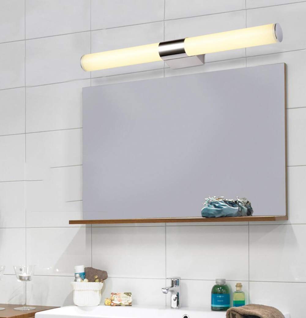 Lampada a LED da 8W per Specchio da Bagno - Impermeabile IP44, Applique da Parete con luminosità 6000K, Risparmio energetico, 40 cm, Acciaio Inossidabile, Ideale per Illuminazione
