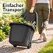 Schubkarre Gartenkarre 60L kann bis zu 40kg tragen. Gartenwagen aus Kunststoff 84x60x50 cm (Schwarz)