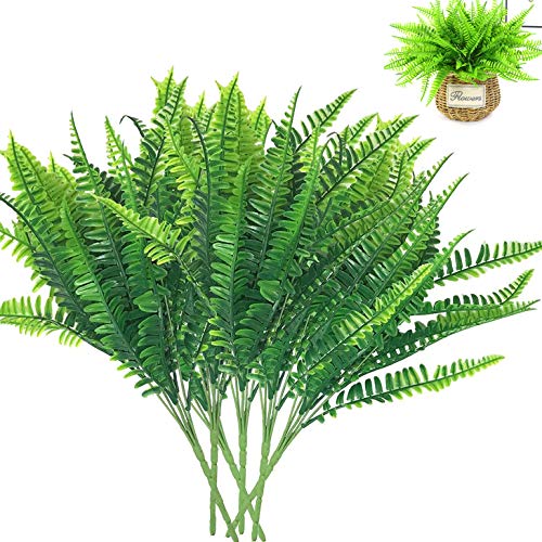 BITEFU Planta Artificial de Hierba Persa Helecho Plantas Falsas, Plantas de plástico Verde, decoración para Interiores y Exteriores