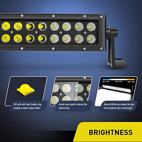 Image of Nilight - NI07B-120W 22 inch 120w LED Light Bar Flood Spot Combo Driving Lights Fog Lamp off road led lights for SUV ATV Truck 4x4 Boat ,2 Years Warranty