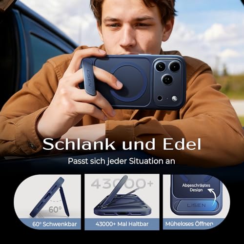 Coque iPhone Pro Max bleu LISEN finition premium silicone