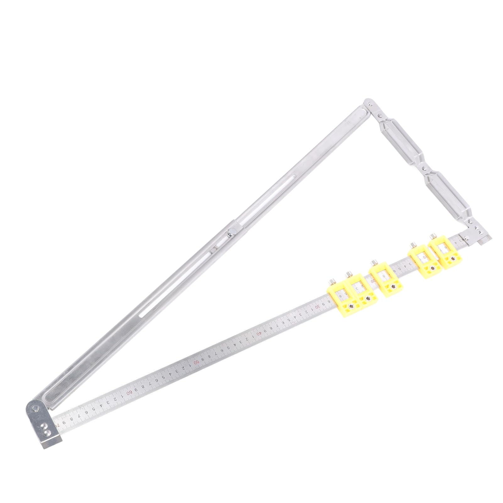 Regla métrica plegable con 5 deslizadores, regla localizadora de perforación de agujeros en acero inoxidable, conector 2 en 1 para carpintería, herramienta de alineación extensible