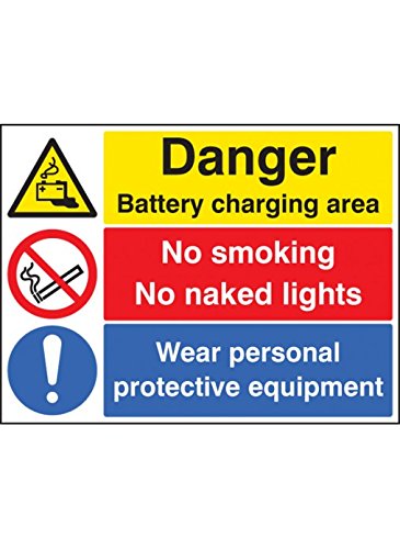 Caledonia Signs Battery Charging Area Safety Sign 600 x 450 mm