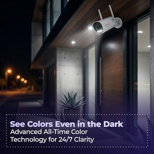 Image of Trueview 3MP All Time Color Wi-Fi Smart Bullet CCTV Security Camera for Home, Shop, Office | Two-Way Audio | Human Detection IP66 Waterproof Supports Upto 256GB Memory Card | Alexa Compatible T18295S