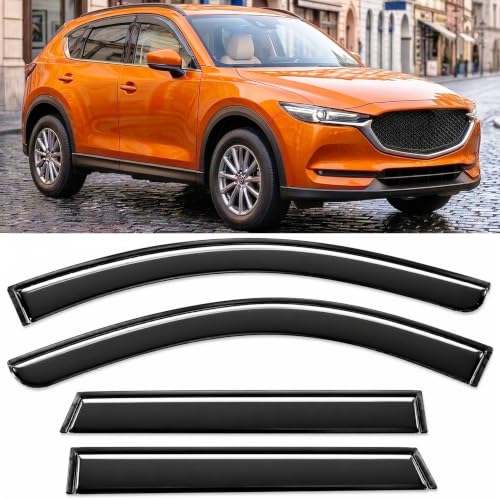 Image of 2017-2025 Tape-On Rain Guards for Mazda CX-5 Side Window Visor Deflectors Sport Touring Grand Touring Signature Durable Vent Shades 2018 2019 2020 2021 2022 2023 2024 CX5