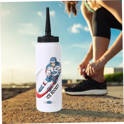 Botella de agua de hockey con pajita larga exprimir bidón deportivo 1l fútbol bicicleta 2