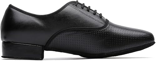 Miniatura 4 de Zapatos de salón de baile negros de rendimiento latino para hombre, zapatos de práctica de baile modernos