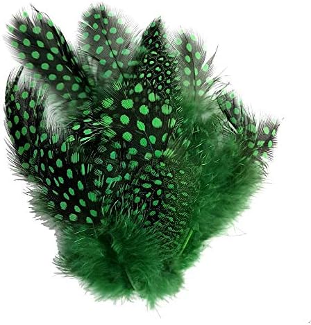 Pack of 10 Quality Dip Dyed Spotty Rooster Feathers  10 Vivid Colours  2-5 Long (5-12cm) (Blue)