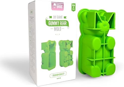Miniatura 1 de Molde de oso gigante para gomitas, silicona de alta calidad + 2 recetas y 5 bolsas de regalo incluidas  Haz grandes golosinas de oso (gomitas,