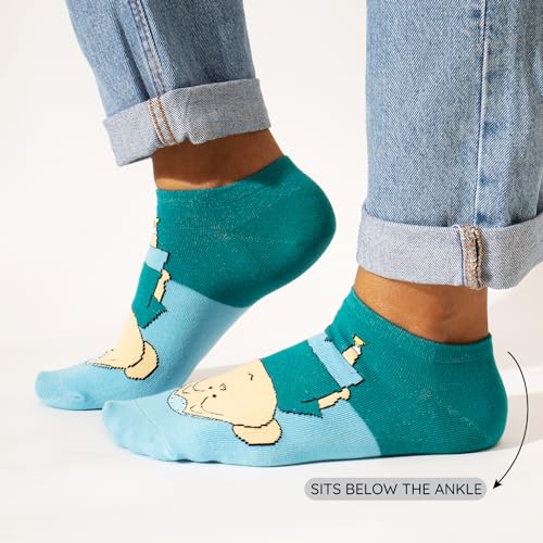 Image of THELA GAADI Shinchan Socks - Pure Cotton Printed Funky Socks for Men & Women | Low Cut Ankle Length Socks | Odour Free & Beathable, Free Size | Pack of 4