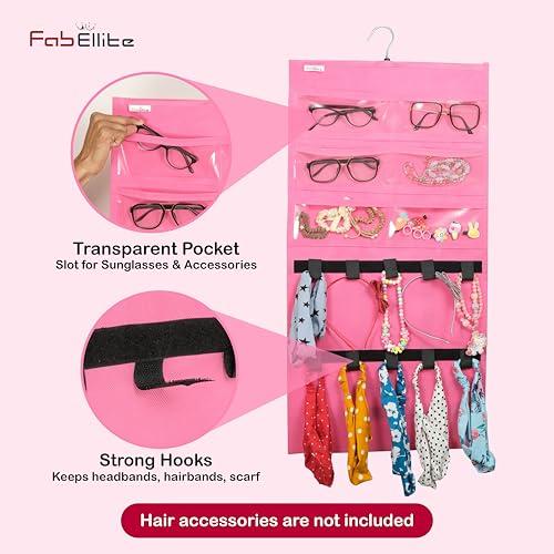 Image of FAB ELLITE Hair Bows Holder Wall Hanging | Large Capacity Soft Felt Organizer for Baby Hairbands & Clips | Girls' Hair Accessories Storage Rack | Decorative Kids Room Display (Pack of 1, Hair Bow)