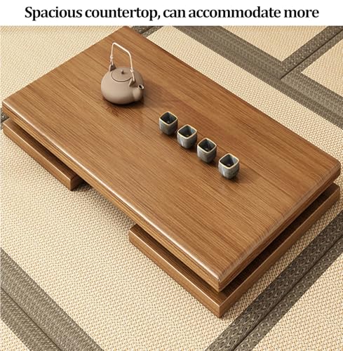 Table basse japonaise en bambou pour méditation et salon - 5