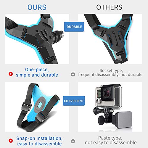 Docooler Suporte de câmera de ação para capacete de motocicleta compatível com GoPro Hero 7/6/5/4/3