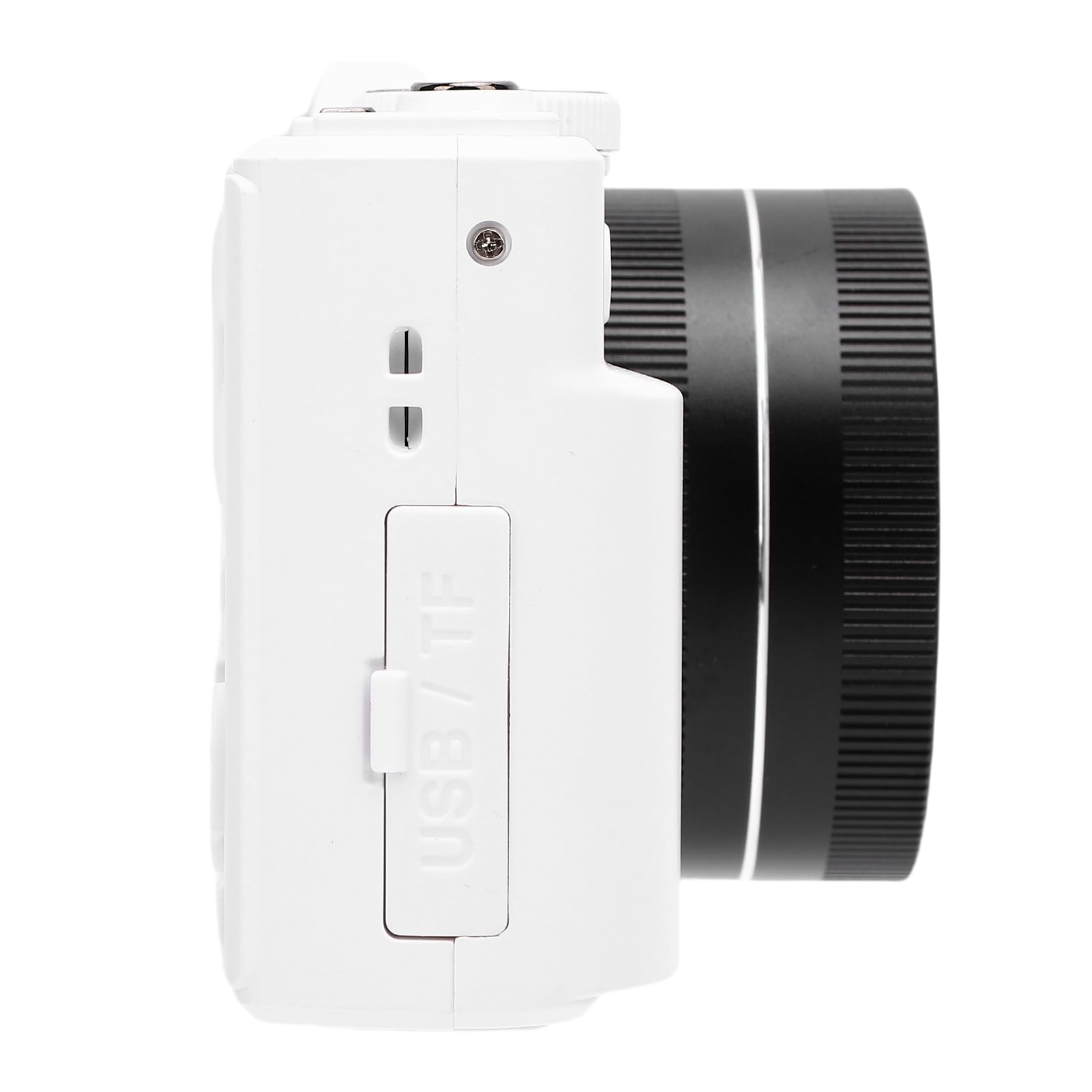 Cámara Digital 5K, Cámara Vlog WiFi con Zoom de 75MP 18X, de Viaje con Pantalla Abatible de 3 Pulgadas y 180 Grados, Luz LED para Fotografía de Vlogging Selfie de Viaje (White)