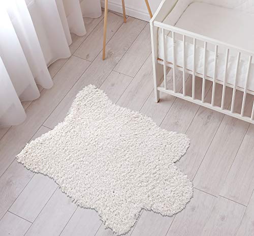 Plush Soft Shag Design Non-Slip Rubberback 2X3 Indoor Area Rug For Bedroom, Living Room, Dining Room, Office, 2' X 3'3", Ffr Ivory #TOP2