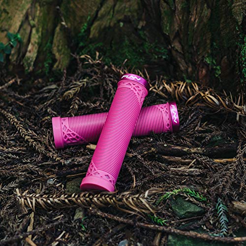 Funn Hilt Mountain Bike Handlebar Grips with Single Lock On Clamp, Lightweight and Ergonomic Bicycle Handlebar Grips with 22 mm Inner Diameter, Unique Patterned Bicycle Grips for MTB/BMX (Pink)