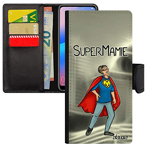 Bumper Redmi Note 8 Pro silicone souple avec motifs super mamie et porte-cartes