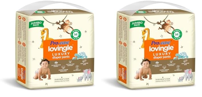 Image of Luxury Baby Diaper|Pant Style Diaper for Baby|Diaper M size|2X Absorption*IAdvanced Leakage Protection|Wetness Indicator|Easy Throw Tape|7-12 kg|58 Pieces (Pack of 2)