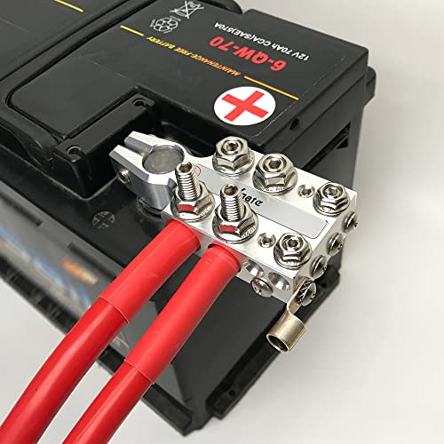 Vgate 20-Way Lead Acid Battery Post Terminal Ends Distribution Block Bus Bar, 8Awg Up To 4/0(Xl) Wire Gauge For Tapered Top Post Sae/Din/En #TOP4