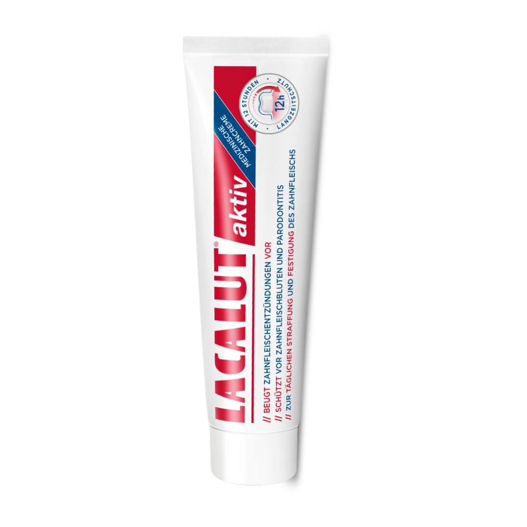 Lacalut Aktywny dwupak 2 x 75 ml, pasta do zębów, natychmiast odczuwalne ujędrnienie i utrwalenie dziąseł, skuteczna pielęgnacja zębów i pielęgnacja dziąseł