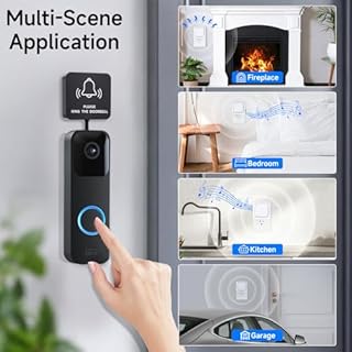 Wireless Doorbell Chime - Compatible with Blink Video Doorbell (2023 release) and Blink Video Doorbell (newest model), 58 Melodies & 5 Volume Levels (1 Video Doorbell Extender 2 Receivers）