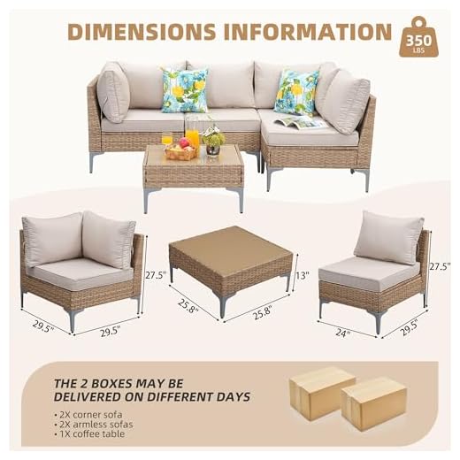 SunloungeCo 5-Piece Outdoor Wicker Set