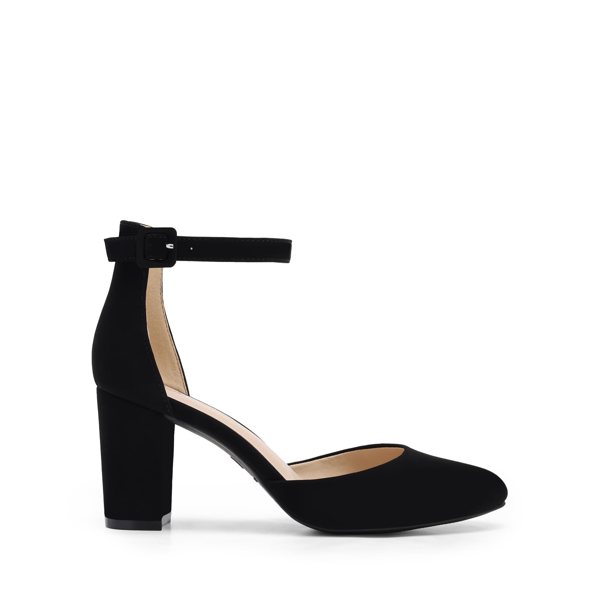 DREAM PAIRS Damen Pumps High Heels Brautschuhe mit Blockabsatz und Knöchelriemen
