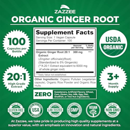 Zazzee USDA Organic Ginger Root Extract
