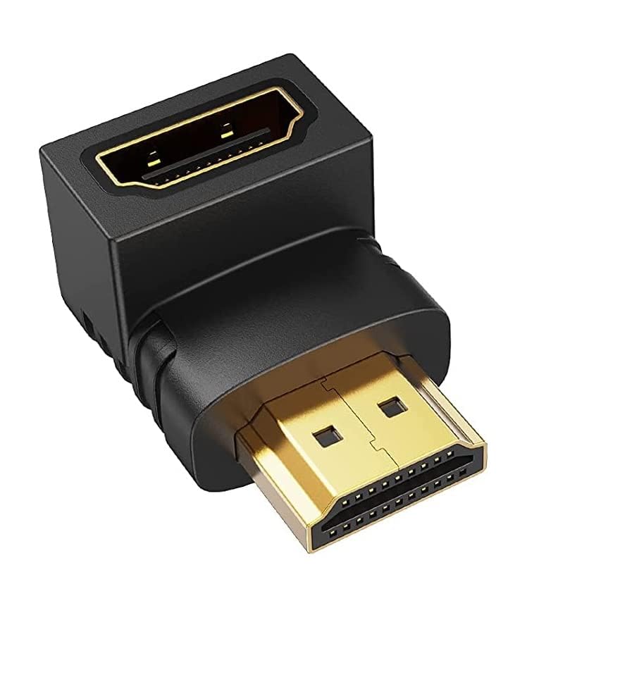 NISHTECH Gold Plated HDMI Male to Female Converter Connector Adapter 90 Degree L Shape for HDTV, Plasma TV, LED, LCD Etc – Black-picture-18