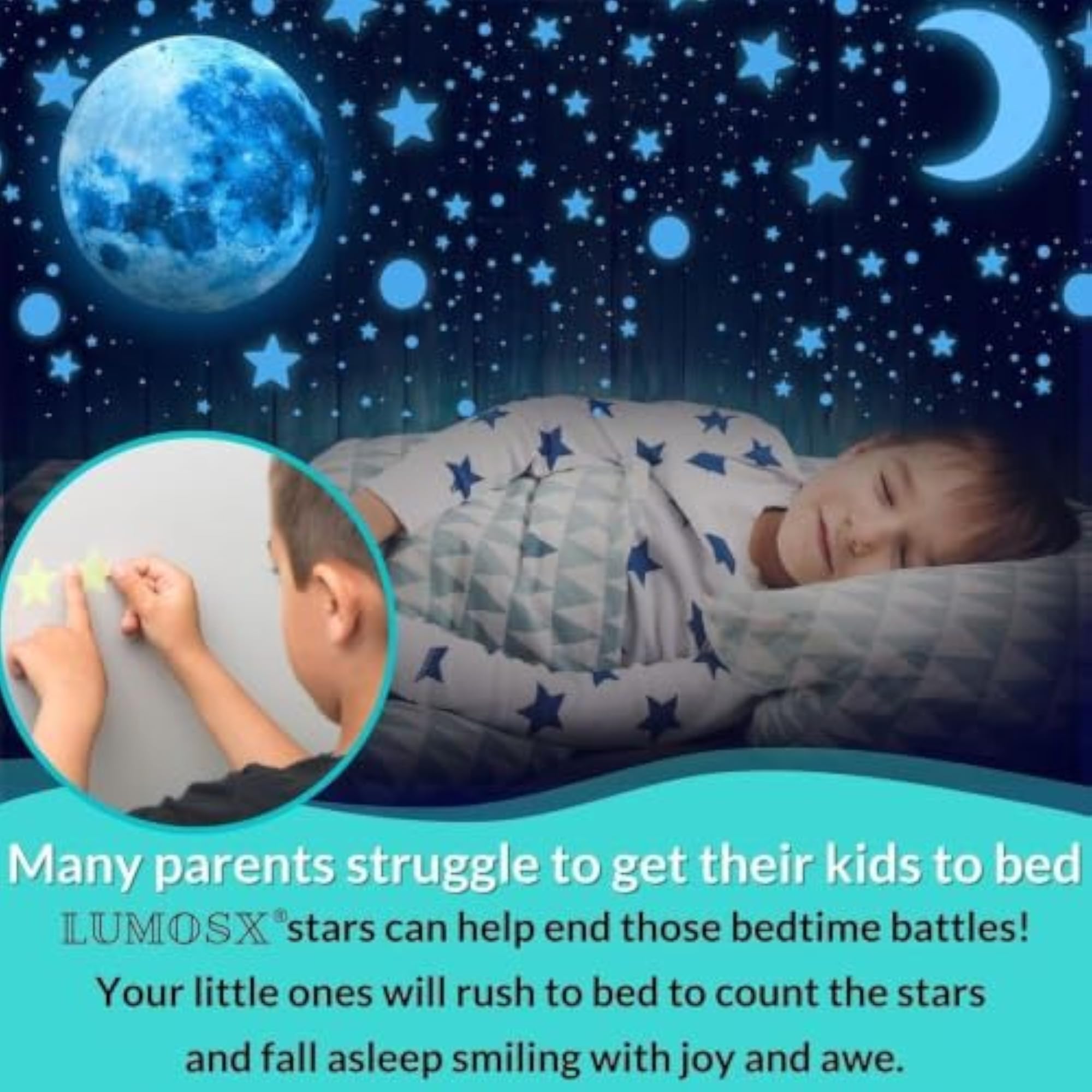 Glow in The Dark Stars & Moon Wall Stickers -323