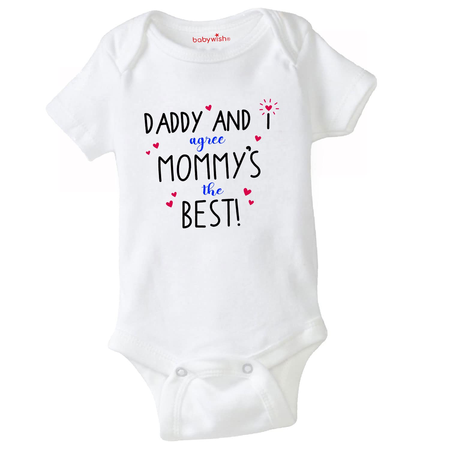 baby wish mummy gifted to Baby Bodysuits Newborn mom Romper Half Sleeve Envelope Neck Cute Outfit DADDY AND MUMMY THE BEST