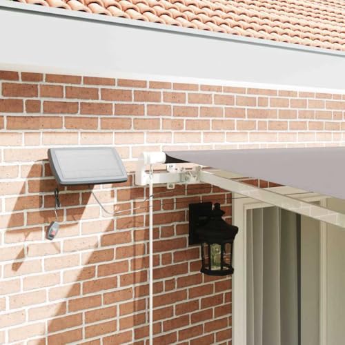 Auvent rétractable gris clair 4x3m en acier et tissu pour terrasse - 5