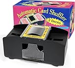Automatic Card Shuffler – Electric USB or Battery Powered Shuffler for 1-2 Decks – Poker, UNO, Blackjack & Family Card Games